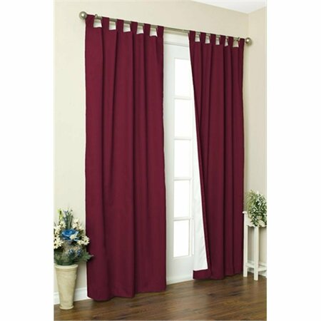 COMMONWEALTH HOME FASHIONS Thermalogic Insulated Solid Color Tab Top Curtain Pairs 63 in., Burgundy 70292-153-803-63